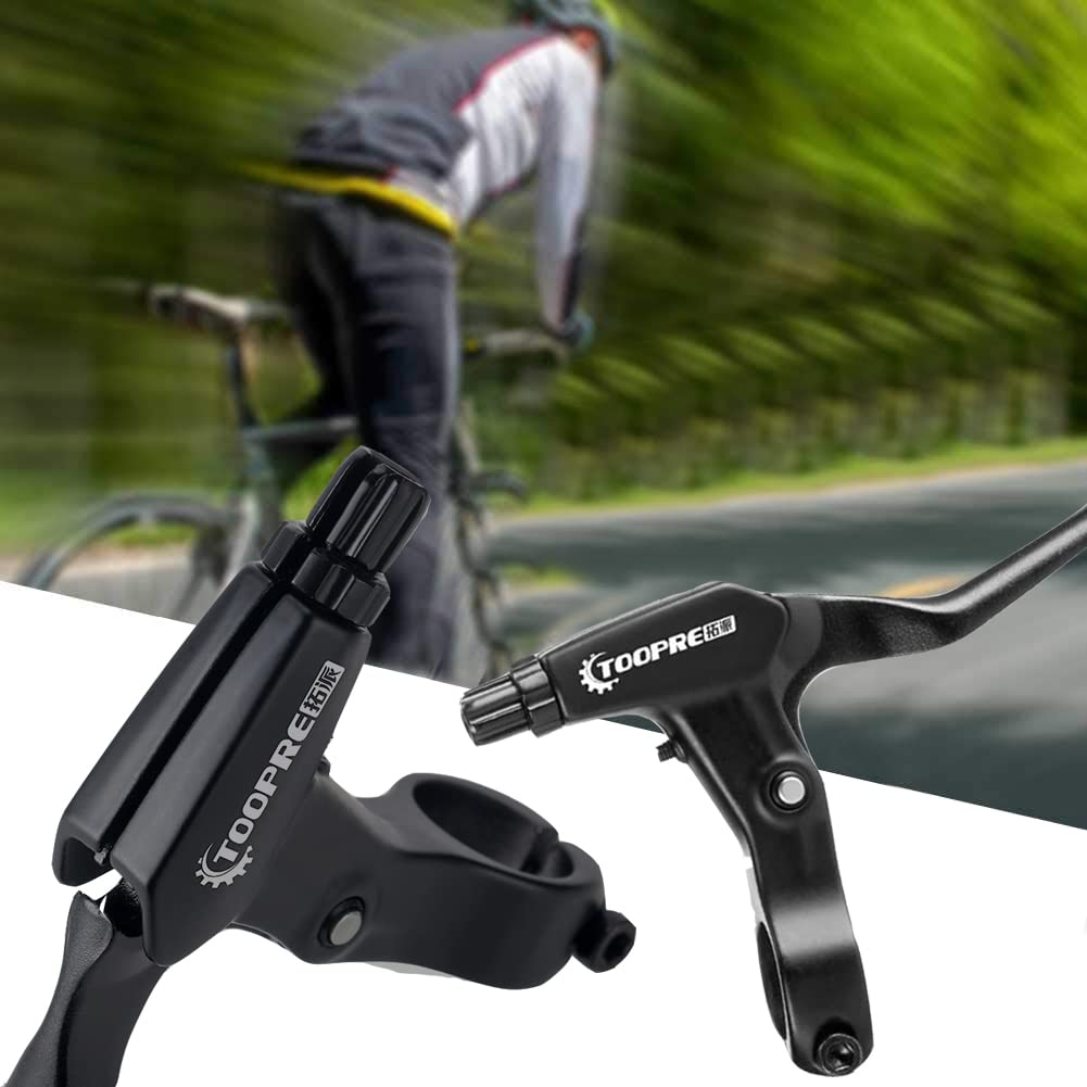 Paired Poignées De Frein Vélo Alliage Aluminium - Frein à Levier Universel Pour VTT, Route, BMX (Noir)