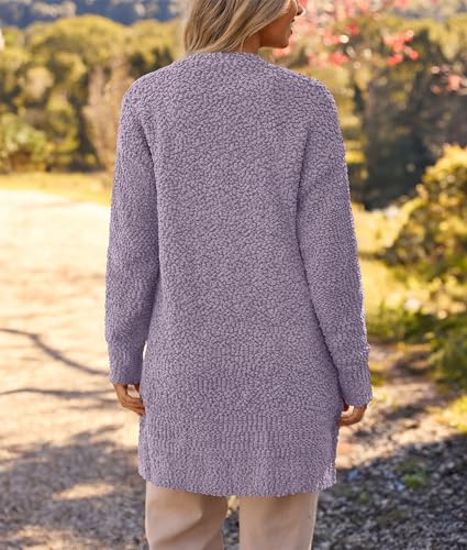 Image of MEROKEETY Women's Long Sleeve Soft Chunky Knit Sweater Open Front Cardigans Outwear Coat