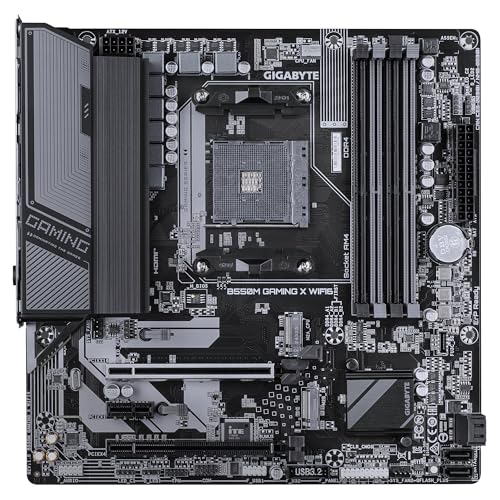 GIGABYTE B550M GAMING X WIFI6 Carte mère Processeurs AMD Ryzen 5000 VRM 5+3 phases jusqu'à 3200 MHz DDR4 1x .2 PCIe 4.0 + 1x .2 PCIe 3.0 Wi Fi 6 LAN 1 GbE USB 3.2 Gen 1 Neuf - vue 5