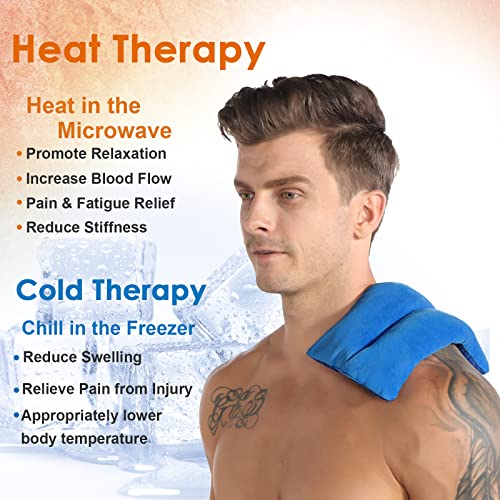 Atsuwell Microwave Heating Pad for Pain Relief, Rice Microwavable Moist Heat Pack for Cramps