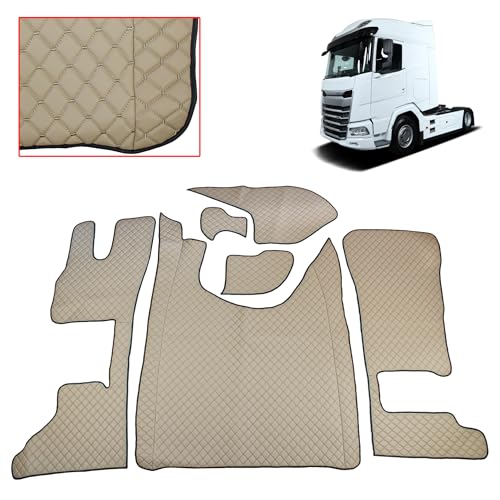 Tapis de sol en cuir écologique pour camions adaptés aux camions poids lourds DAF XG + tapis de sol couvercle de tunnel équipement intérieur, avec...