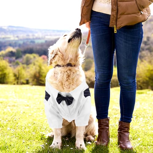 Traje de boda para perro POPETPOP talla L color navy miniatura 3