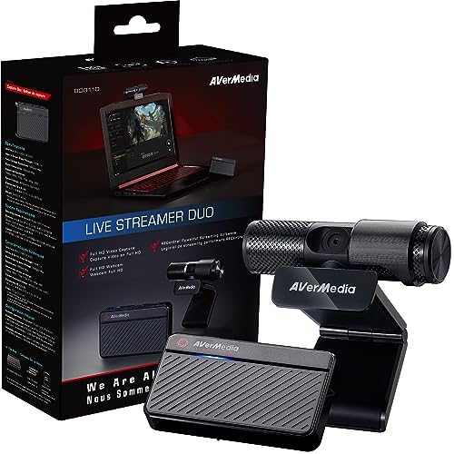 AVerMedia Live Streamer Duo BO311D DV900 Full HD Game Capture, Streaming Streaming, Start Kit, Full HD, Game Capture + Webcam Set