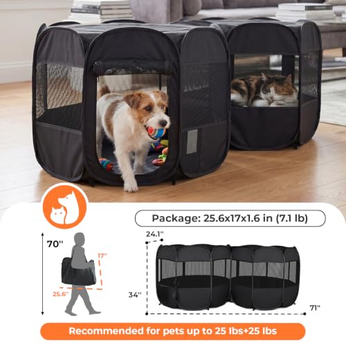 Image of 2-in-1 Dog Playpen, Portable Cat Playpen, No Assembly
