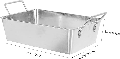 Miniatura 2 de Vaguelly Cubo galvanizado, Pequeña tina de metal, Cubo de hielo rectangular galvanizado tina cubeta de hielo, Bebida plateada, Bebida, Bocadillos