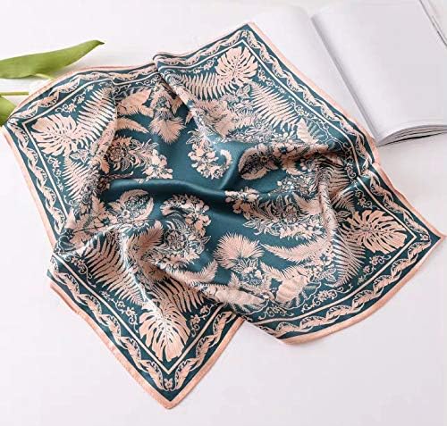 ANDANTINO 100% Real Mulberry Silk Scarf -21'' x 21''- Lightweight Neckerchief –Women Men Small Square Digital Printed Scarves - Image 5