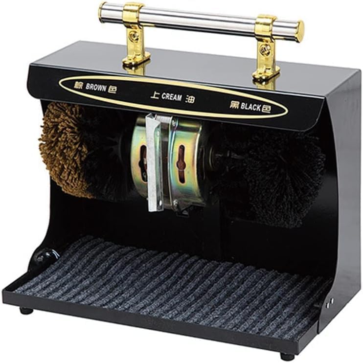 Automatic Shoe Polisher Machine - Dual Brush Leather Cleaner for Hotels, Dust Removal & Shine Kit, Professional Shoe Care Equipment (Black)