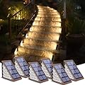 NIORSUN Solar Step Lights,6 Pack Warm White Solar Stair Lights Outdoor Waterproof Auto On Off,Outdoor Stair Lights for Steps,Stair,Patio,Yard,Porch,Front Door,Sidewalk,Deck Decor?Brown?