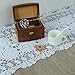 kilofly Handmade Crochet Cotton Lace Table Runner Tablecloth, 15 x 79 inch
