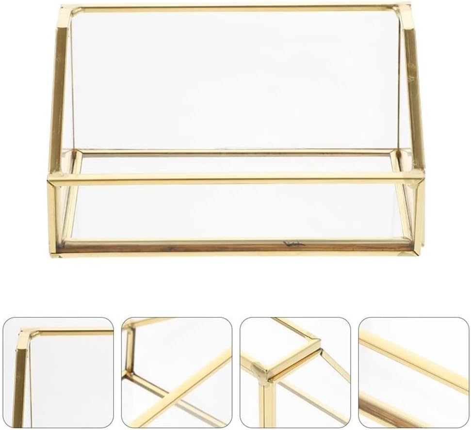 名刺収納ボックス名カードオーガナイザーガラスデスクトップホルダー