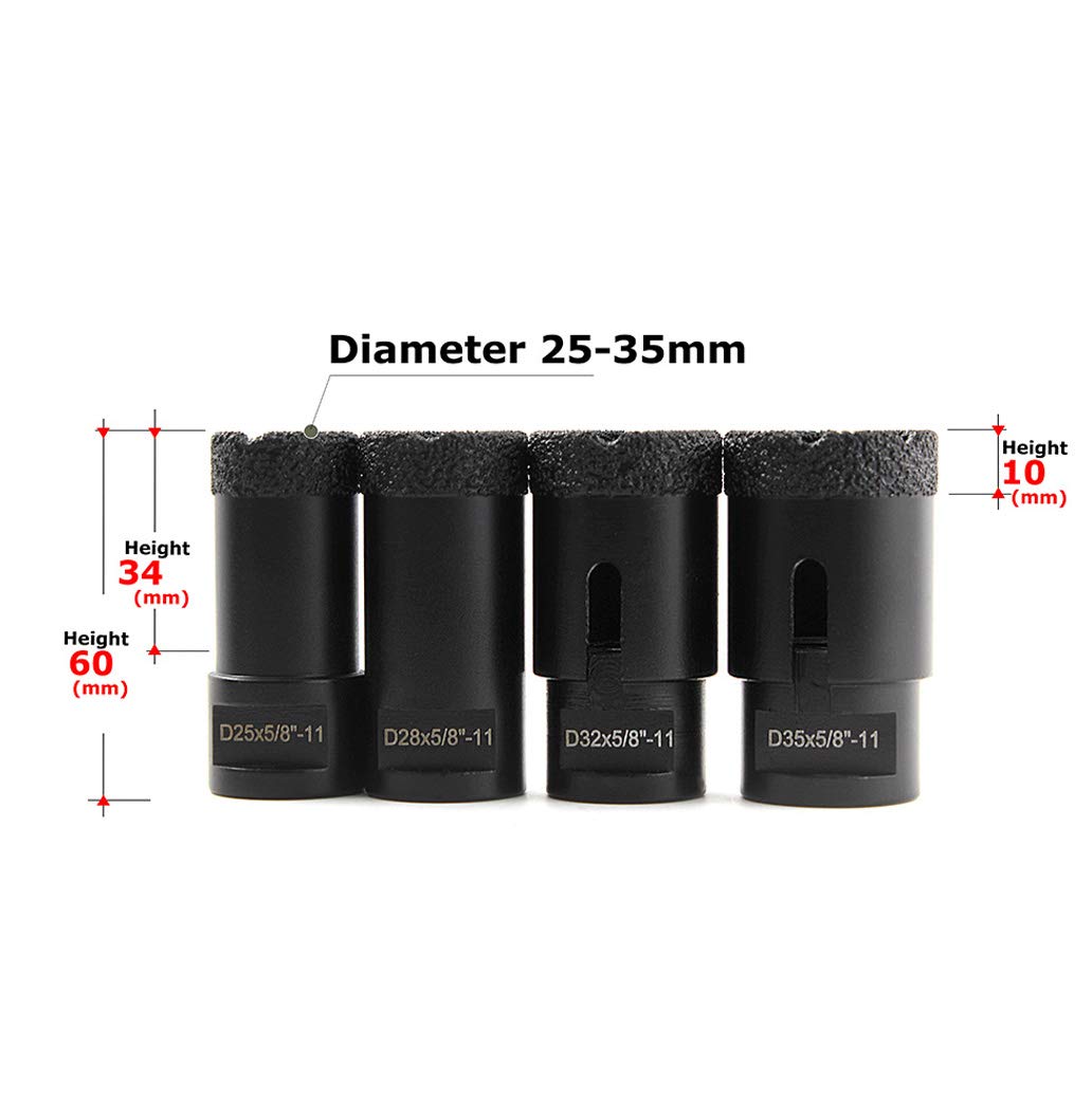 Diamond Core Drill Bit Set for Tile Ceramic Granite Marble Stone Vacuum Brazed Hole Saw 6mm-65mm