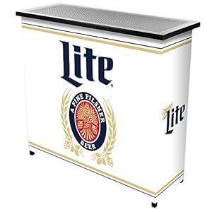 Trademarkglobalmillerliteretro2shelfportablebarwhite Urban Country Home Decor Trademark global miller lite retro 2 shelf portable bar white urban country home decor