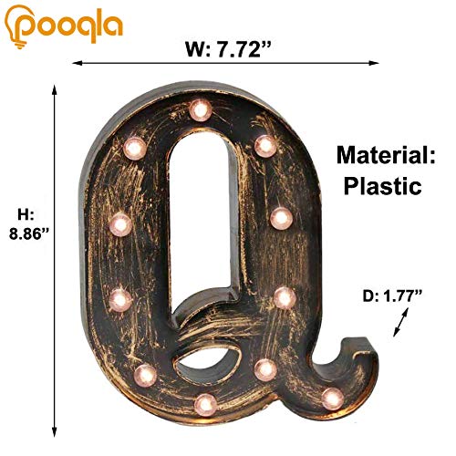 Pooqla Vintage Light Up Marquee Letters With Lights U2013 Illuminated Industrial Style Lighted Alphabet Letter Signs U2013 Coffee Bar Apartment Bedroom Wall Home Initials Decor A-Z | Country Walkin