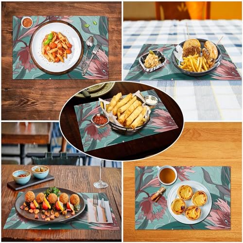 Set de table anti rayures chaleur lot 4 napperons PVC faciles laver - 6