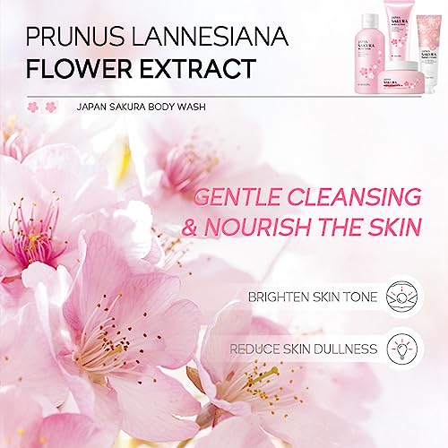 Pamper Gift Sets for Women - Spa Bath Set for Women Gifts - Self Care Gifts with Body Wash,Body Exfoliating Scrub,Body Lotion,Hand Cream - Bath Gift Sets for Her - Skin Care (Sakura) - Image 4