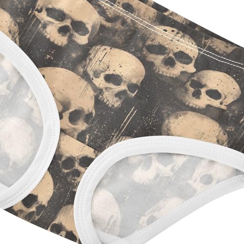 Girls Underwear Soft Cotton Vintage Skull Kids Panties in Sizes 2/3t, 4t, 5t, 6 and 84