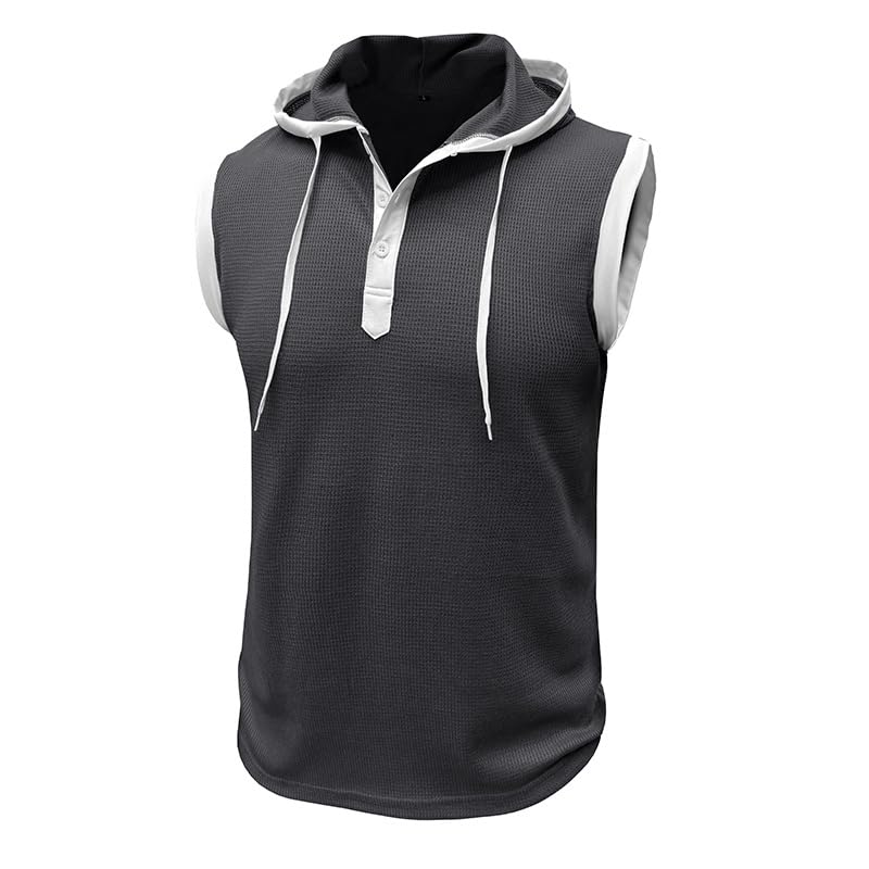 Camiseta sin mangas con capucha para hombre, para culturismo, entrenamiento muscular, fitness, gimnasio, sudadera con capucha — view 2