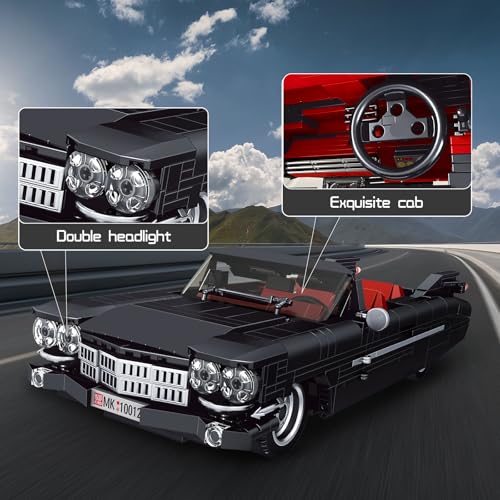 Image of Mould King Sports Car Building Block Kits, MOC Classic Car Model Kit Supercar Racing Model Building Sets, Authentically Detailed Build and Display Model for Home or Office Decor (1245+ Pieces)