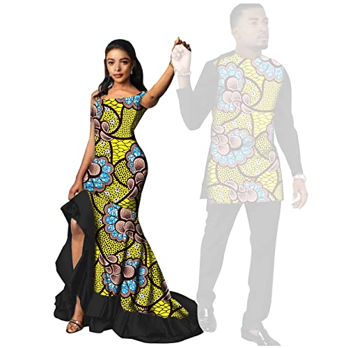 African Couple Outfits Men's Wear with Women's Wear Wedding Party Batik Fashion Design Traditional2