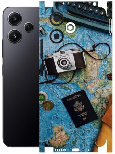 Image of AtOdds - Full Body Back Screen Guard Protector Film - Lamination Wrap Skin Sticker Compatible with Poco M6 PRO (5G) | Scratchproof Matte Finish (Travel Map)