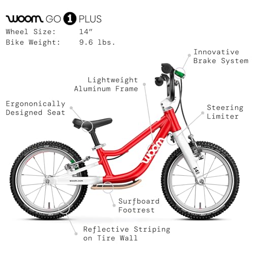 Image of woom GO 1 & GO 1 Plus Balance Bike for Toddlers & Kids 18 Month to 4.5 Years Old, 12-Inch & 14-Inch Lightweight Bicycles for Boys & Girls