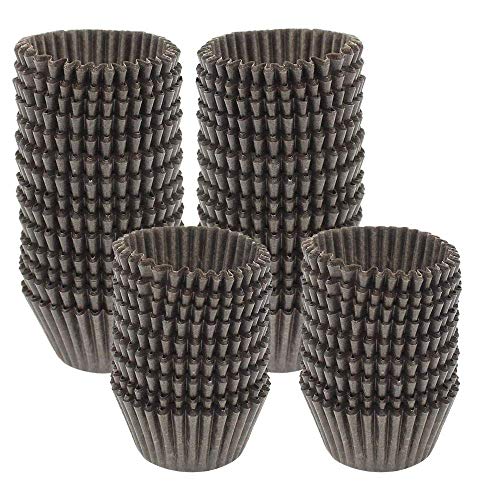 Dreamtop 1000 Pieces Mini Brown Cupcake Liners Mini Baking Cups Liners Chocolate Baking Paper Cups Muffin Cupcake Liners for Baking Cupcake Wrappers, Brown