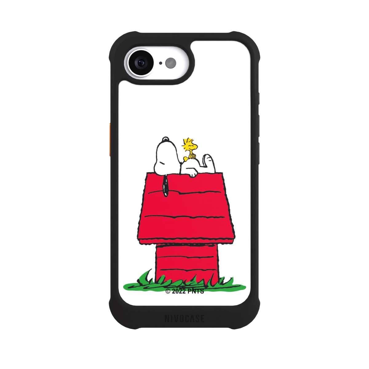 Coque iPhone 16e antichoc compatible MagSafe noire étui rigide Snoopy Peanuts - 2
