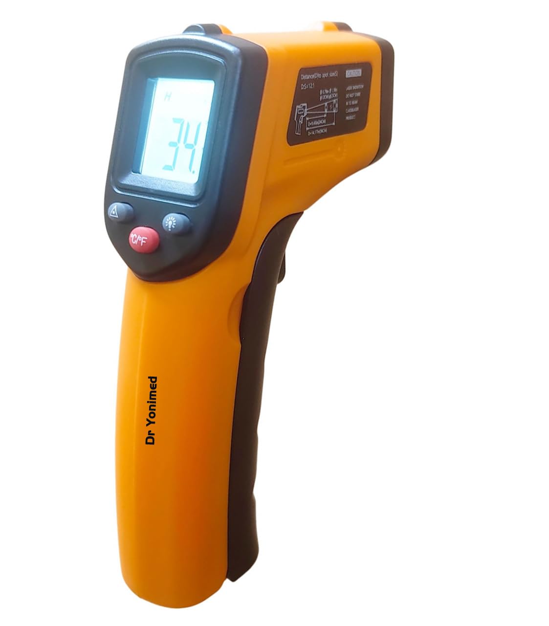 Dr Yonimed Industrial Infrared Thermometer Non-Contact Digital Temperature Gun-50°C to 550°C(-58°F to 1022°F) IR Thermometer for Industrial, Kitchen Cooking, Ovens (Orange) Plastic