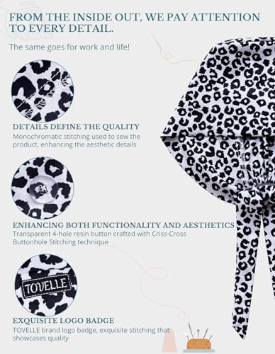 Image of Scrub Caps for Men and Women with Buttons, Classic Surgical Caps