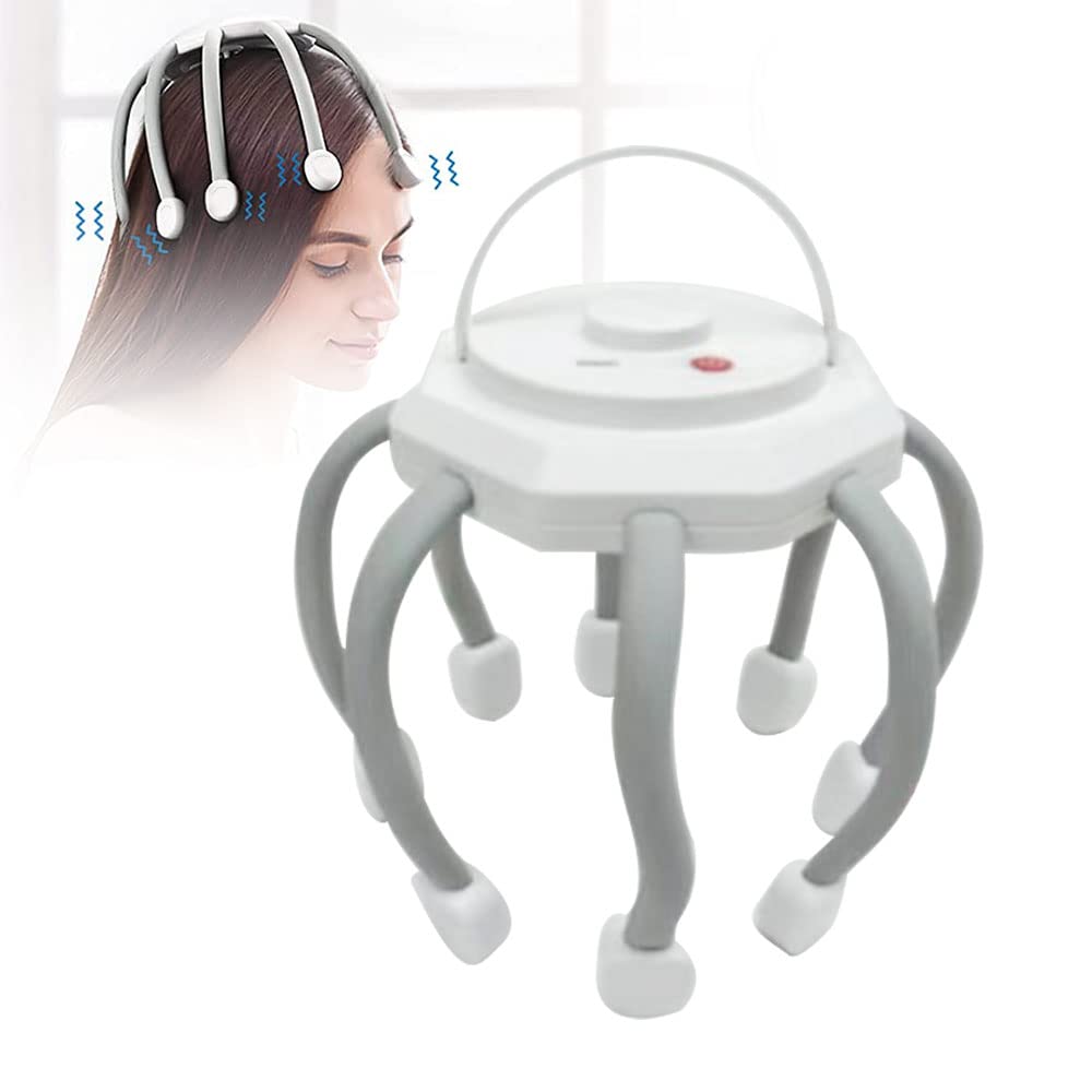 Massaggiatore elettrico ultra per cuoio capelluto, con 3 modalità, massaggiatore elettrico a 360 gradi, massaggiatore per la testa del cuoio capelluto e lo stress, massaggiatore elettrico portatile