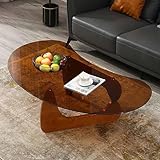 Couchtisch aus Glas für Wohnzimmer, Dreieckiger Couchtisch Vintage Glas-Beistelltisch...