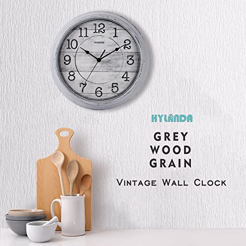 HYLANDA 12-Inch Silent Vintage Kitchen Clock
