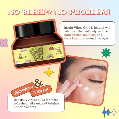Purifect Bright Vibes Only Vitamin C Eye Cream, Vitamin C Cream Helps Reduce Dullness and Dark Circles - Image 2