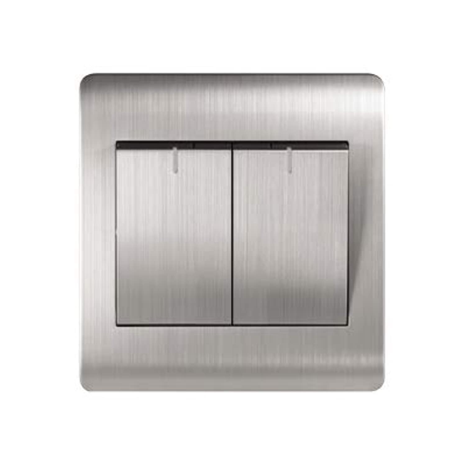 Danube Home Milano 16A 2 Gang 1Way Switch, Silver