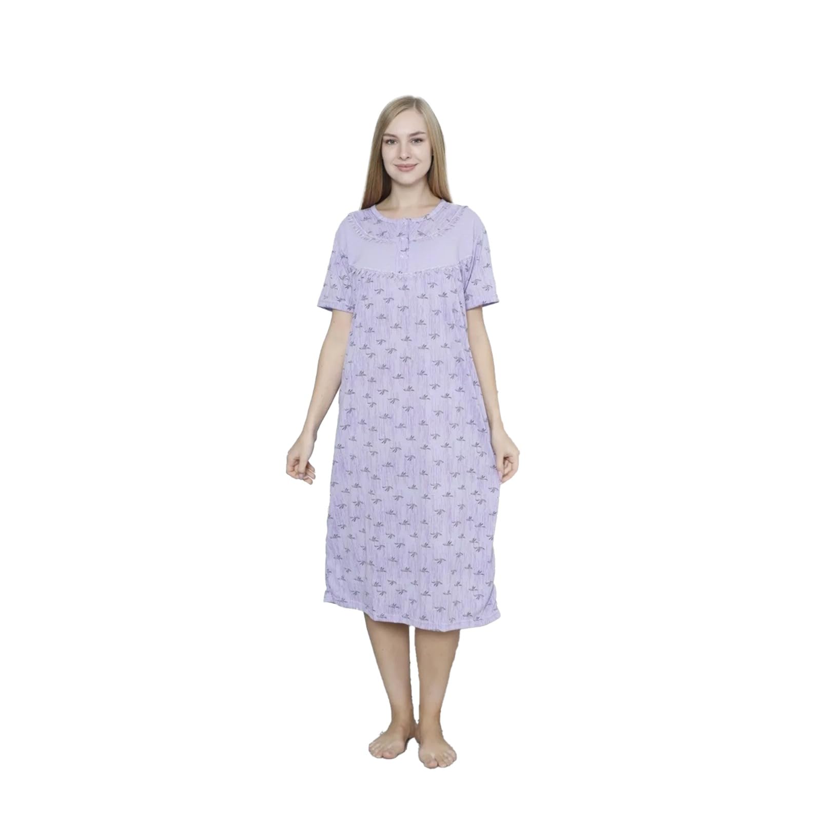 TT ThreadTrade Women Leaf Flowers Night Wear and Trousers,100% Cotton, Comfort and Aesthetics Design, Soft, Cozy & Gentle On The Skin, Feel Relaxed, Snug Or Loose Fit, (Lilac, Large)