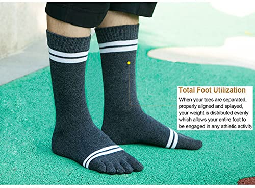 Toe Socks Cotton Crew Five Finger Socks Running Athletic for Men Women 5 Pack4