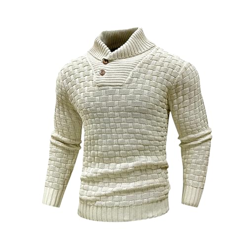 Men's Winter Knit Pullover Sweater Soft Warm Crewneck Jumper Textured Ribbed Hem Long Sleeve Comfortable Top