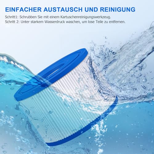 KGC 4 Stück VI Filter Pool, VI Filterkartusche Pool, Filter für Whirlpool, Aufblasbare Whirlpool-Filter kompatibel mit Bestway 58323E, kompatibel mit Coleman Saluspa 90427E, für Lay-Z-Spa