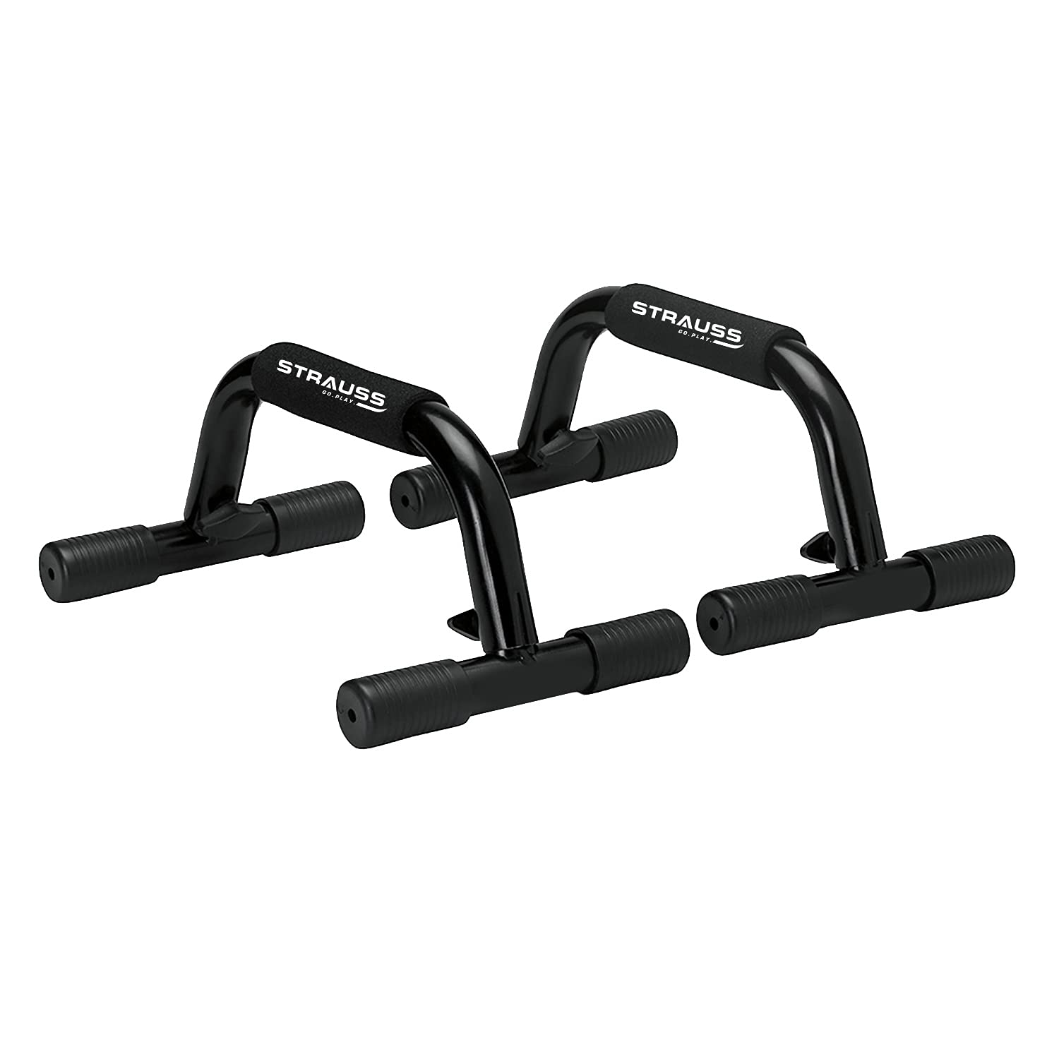 Strauss Push-Up Bar, Pair | Comes with PVC Bracket for Non-Slip & Sturdy Exercise at Home or Gym | Padded and Angled Grip Push-Up Stands for Men & Women Exercise, (Black) (B08GG2CMYK) Amazon Price History, Amazon Price Tracker