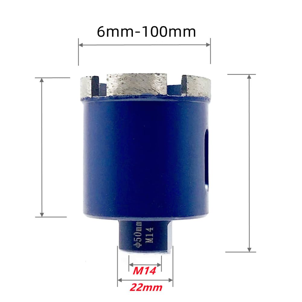 1PC 6-100mm M14 Punta per sinterizzazione Punta diamantata Sega a tazza per marmo Granito Mattoni Piastrelle Ceramica Punte per calcestruzzo per utensili elettrici, 20,25,30,35,40,45mm