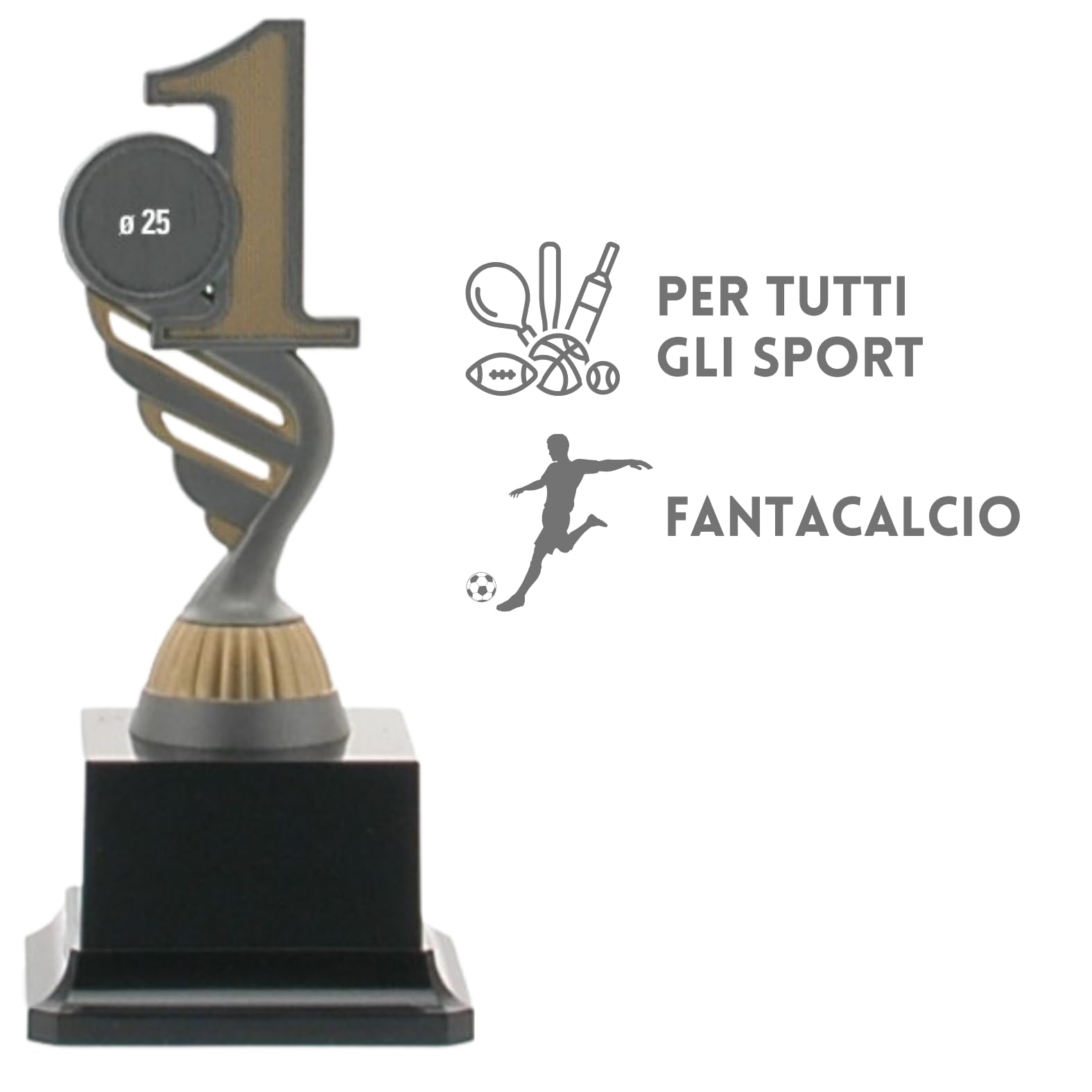 Tris di Premiazioni Personalizzate Coppe e Trofei Sportivi con Targhetta Inclusa Premio per Tutti Gli Sport e Riconoscimento o Fantacalcio ed Eventi Sportivi