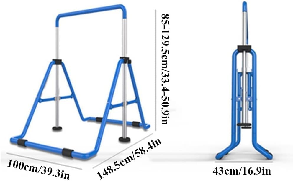 Adjustable Height Gymnastic Kip Bars Expandable Folding Horizontal Bar for Home Practice Bar Junior Training Bar for Kids Children Adult Support to 220lbs