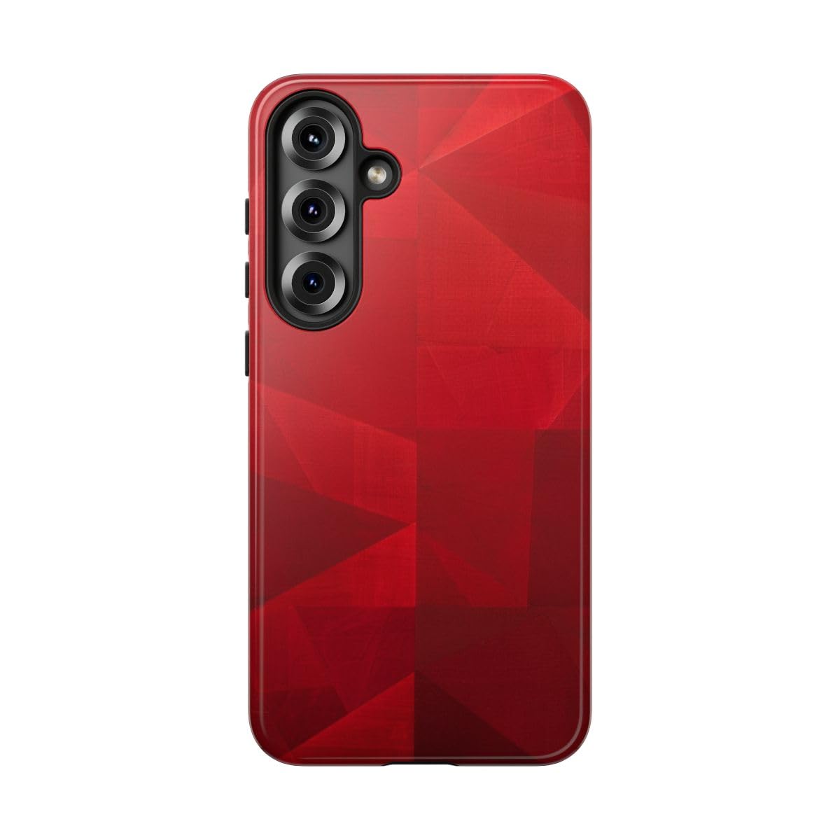 Coque haut de gamme rigide brillante rouge géométrique Samsung S25 Plus - 5