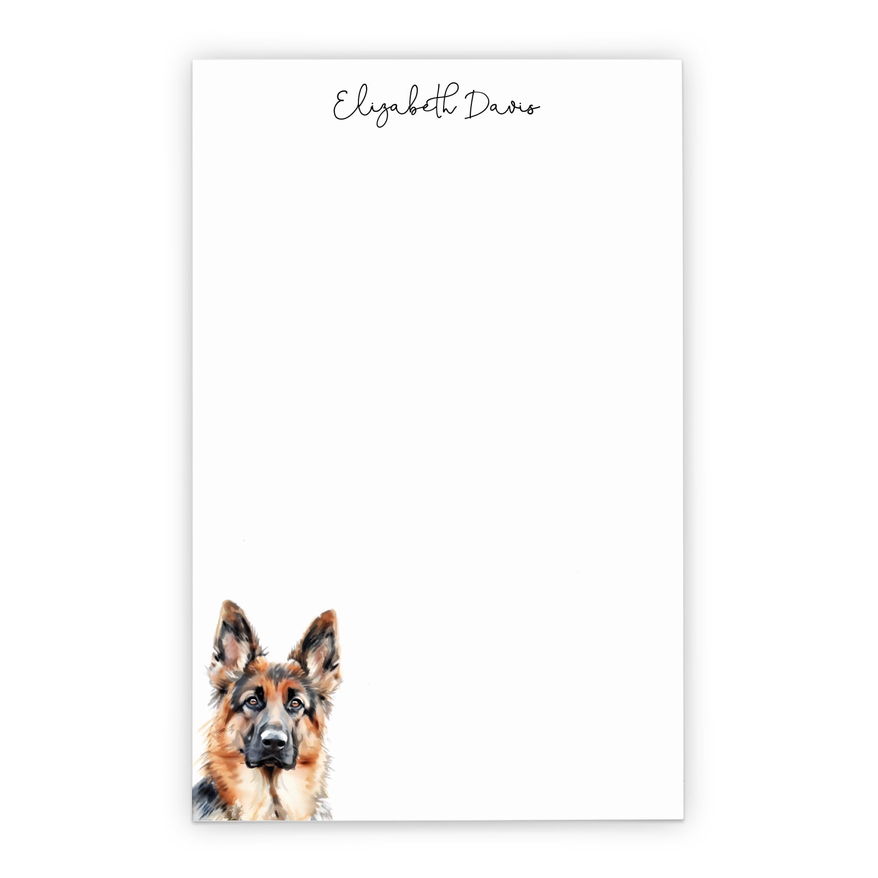 German Shepherd Note Pad For Writing Letters, Choose Your Dog Breed, Custom Stationery Gift For Animal Lover, Puppy Notepad For Notes, Stationary Set