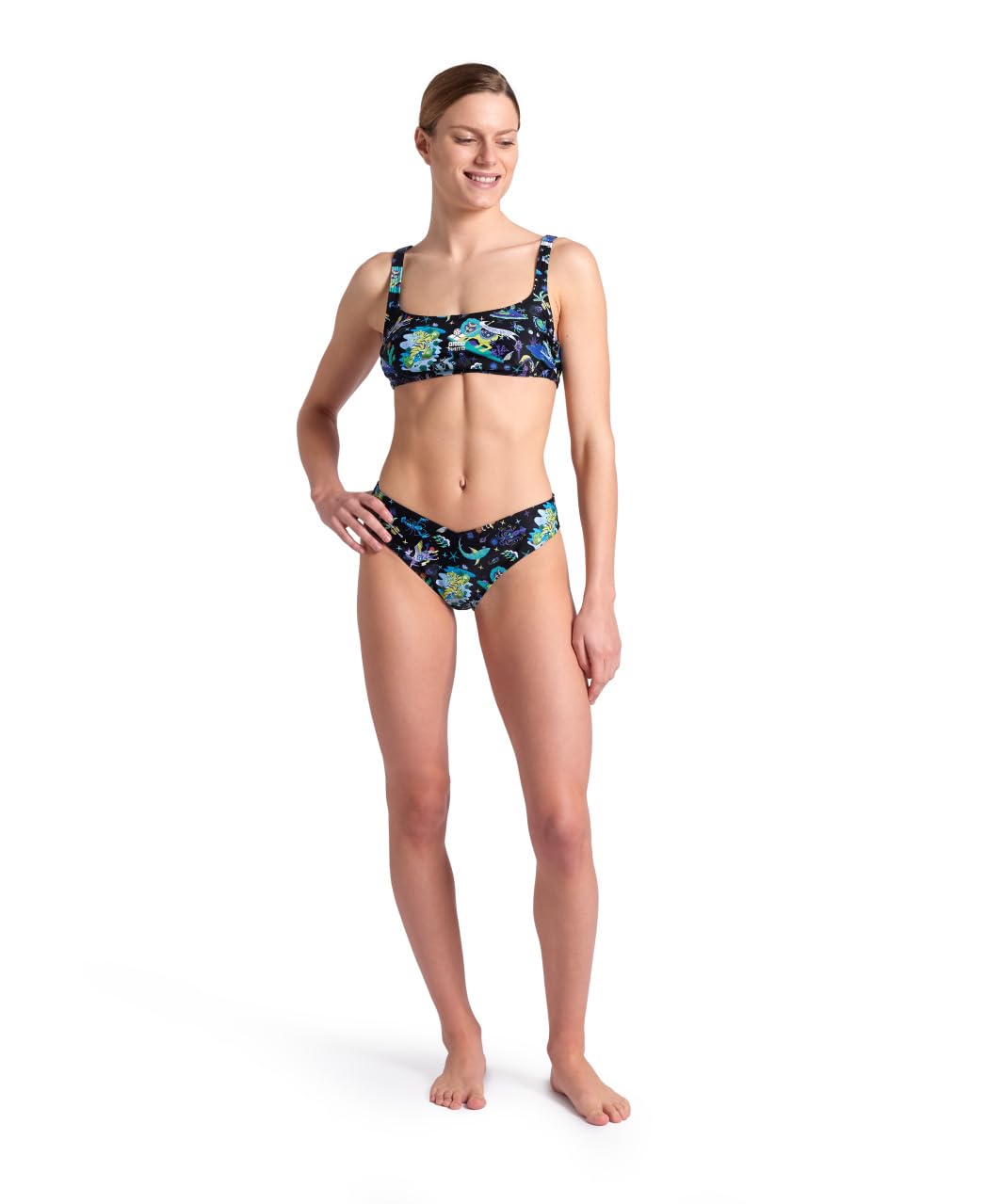 Arena Women's Arena Fun Planet Bikini Bralette Two Piece Swimsuit Donna (Pacco da 1)