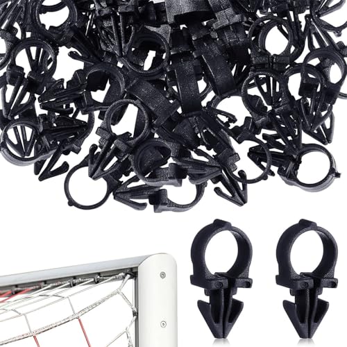 サッカーネットクリップセット - 100個入りゴールネットバックル、トレーニング器具用の耐久性のある固定ファスナー | フィールドメンテナンス、練習、裏庭のゴールの修理に最適な交換用スポーツアクセサリー