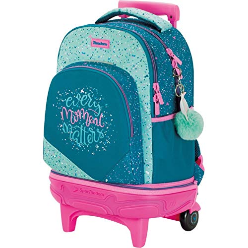 Mochila Colegio Tandem Moment   Escolar con Ruedas  con Carrito Desmontable  Cremallera