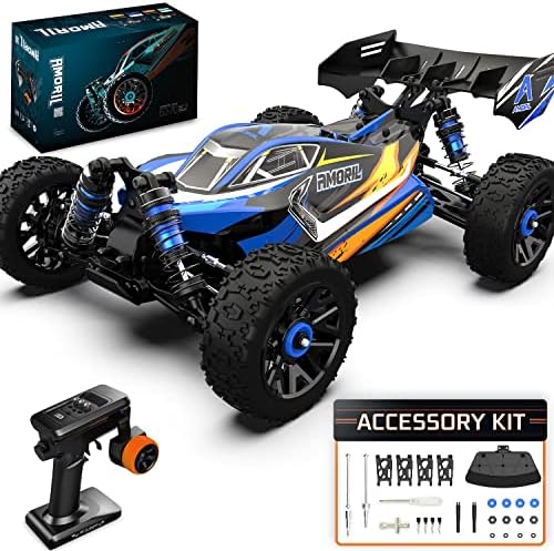 AMORIL 1:14 Fast RC Cars for Adults,Top Speed 70+KMH,Hobby Remote Control Car,4X4 Large Truck Off-Road Racing Buggy,Electric Vehicle Toy Gift for Kids with Oil-Filled Shocks,Upgraded Metal Parts