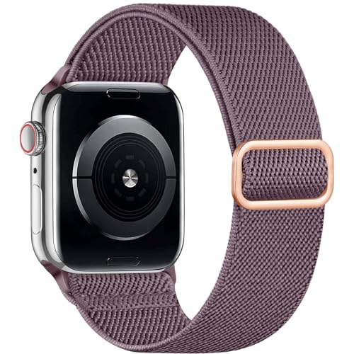 Stretchy Solo Loop Compatible with Apple Watch Band 44mm 40mm 41mm 45mm 46mm 38mm 49mm 42mm for Women Men, Soft Nylon Elastic Braided Sport Strap for iWatch Series 10 9 8 7 6 5 4 3 2 1 SE Ul