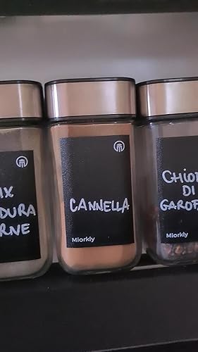 Miorkly 24 kruidenpotjes, vierkant, 120 ml, kruidenpotjes, set met strooiinzetstuk, kruidenstrooier met draaideksel, sterke afdichting, roestvrijstalen glazen kruidenorganizer inclusief trechter